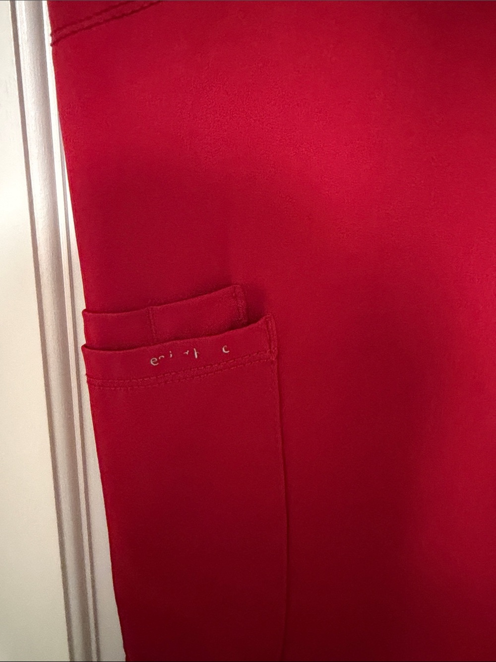 Women’s Red Drawstring Scrub Pants - Picture 4 of 4